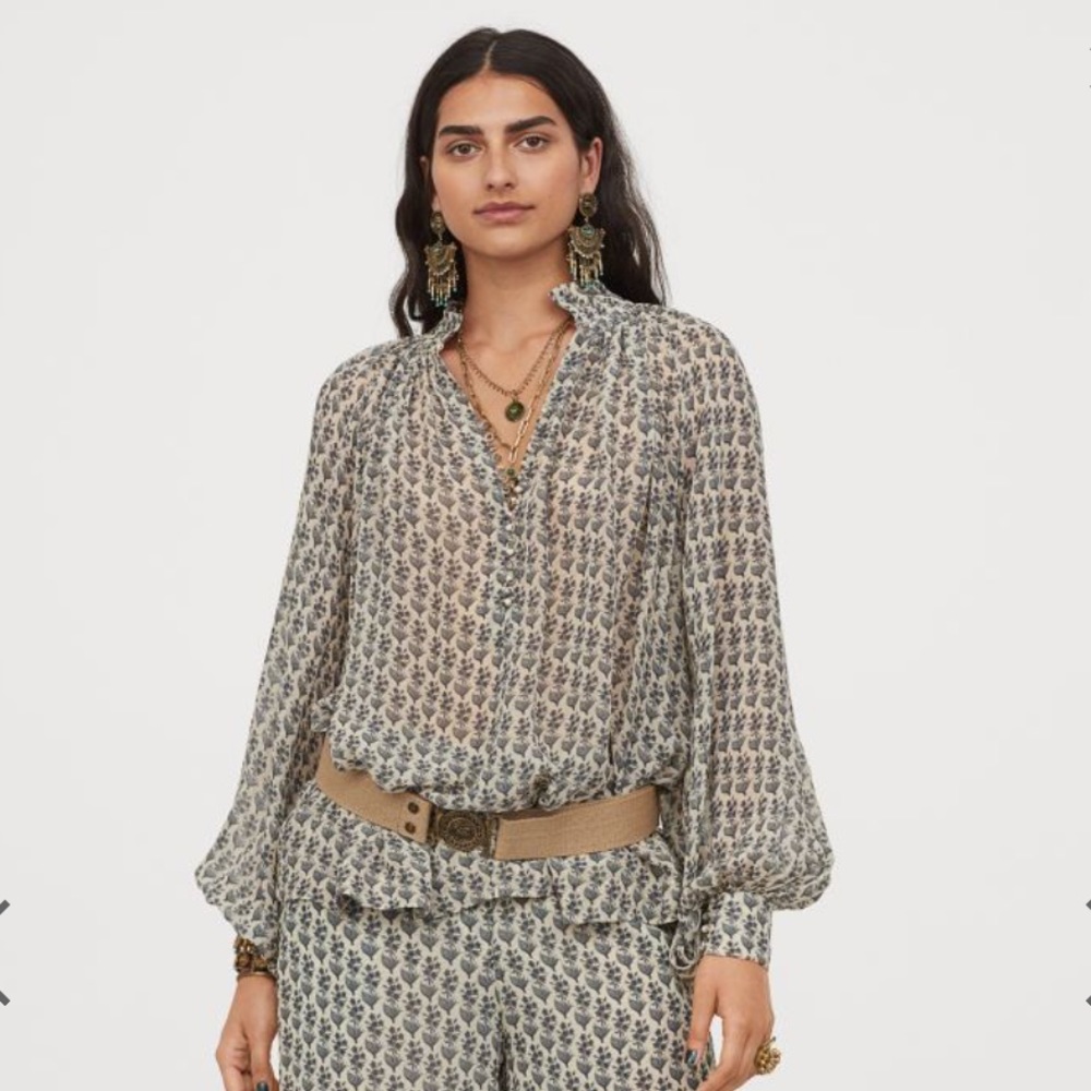 Sabyasachi patterned chiffon blouse